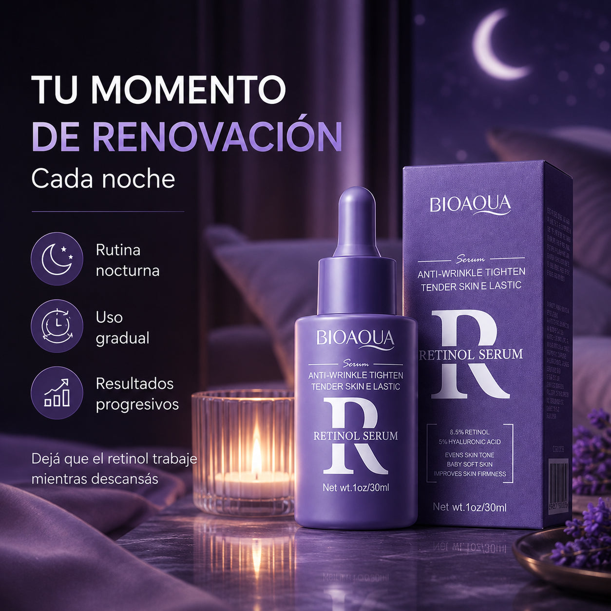 BIOAQUA Retinol Renew – Sérum Renovador Nocturno 30 ml