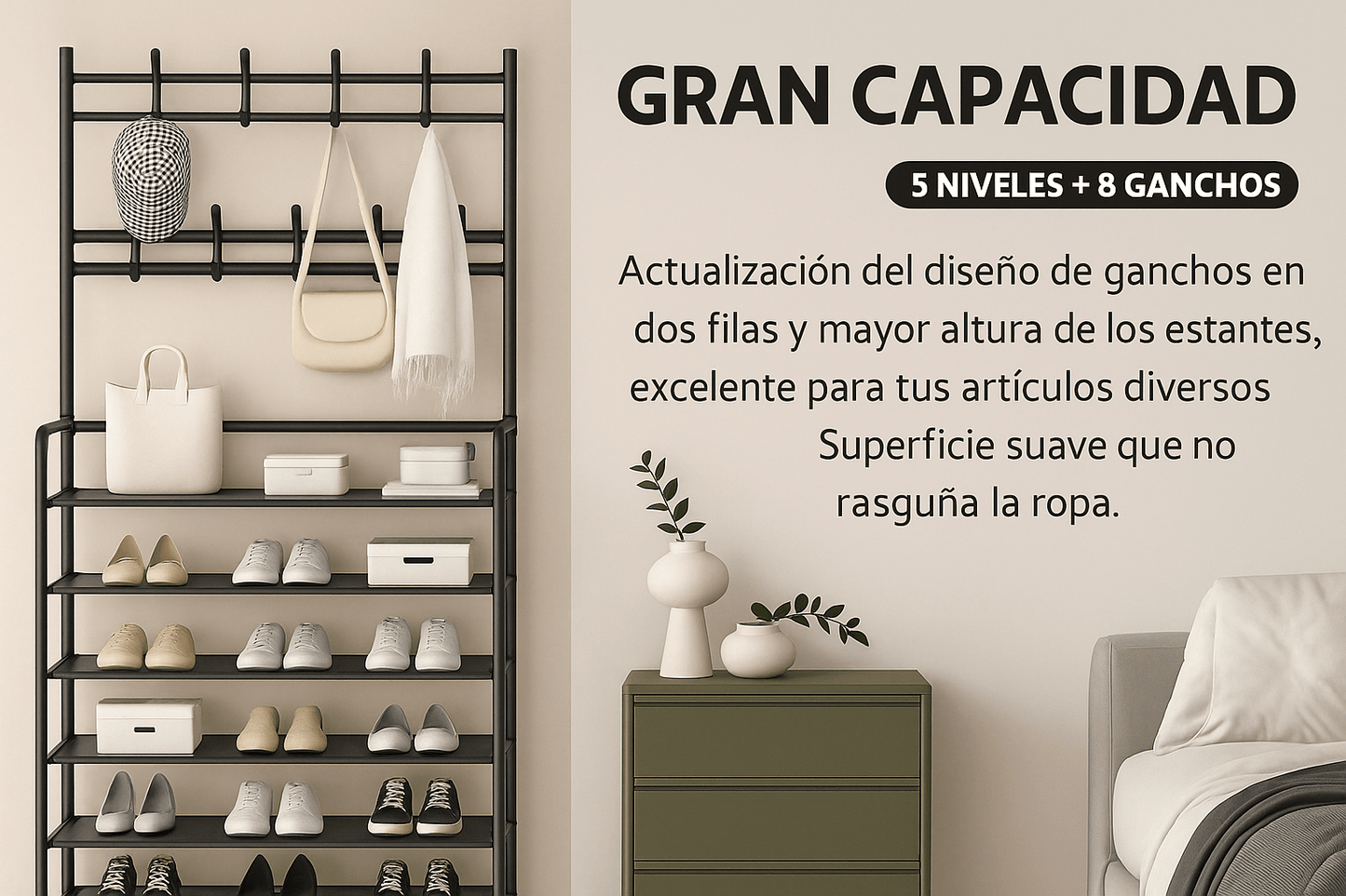 Zapatero perchero y organizador - Oiko Store